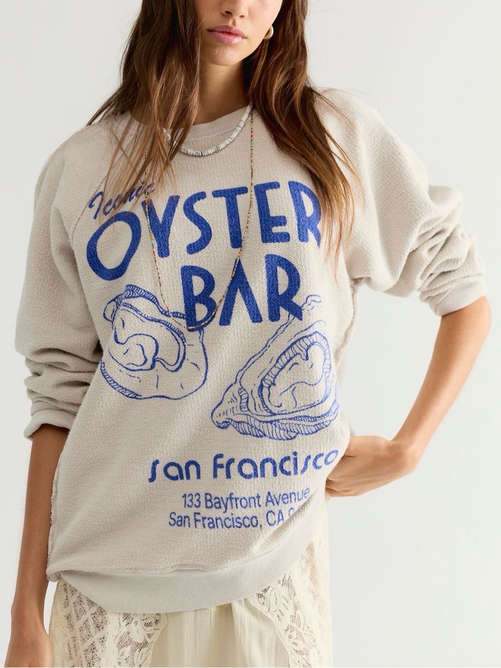 Free People x Original Retro Oyster Bar Crewneck Sz XS